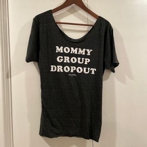 Black Heather MOMMY GROUP DROP OUT Tee